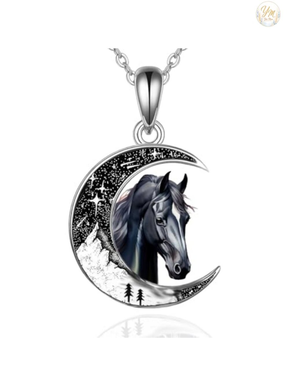 925 Sterling Silver Crescent Moon Pendant Necklace Gothic Jewelry Gift for Women